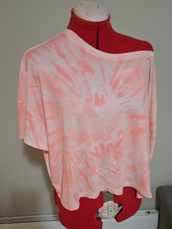 Athletic Works Tops - Athletic Works Pink Tie-Dye Off-Shoulder Short Sleeve Top